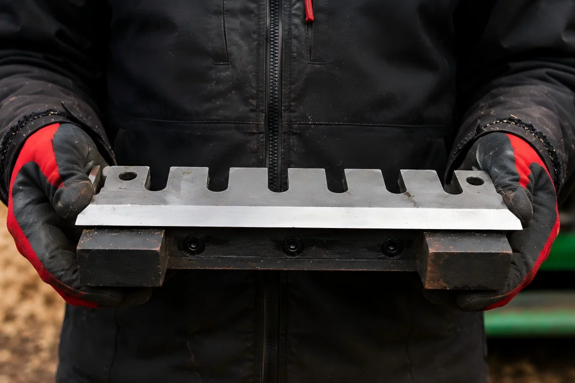 Wood chipper blades batch — multiple knives surface-ground and ready for shipment