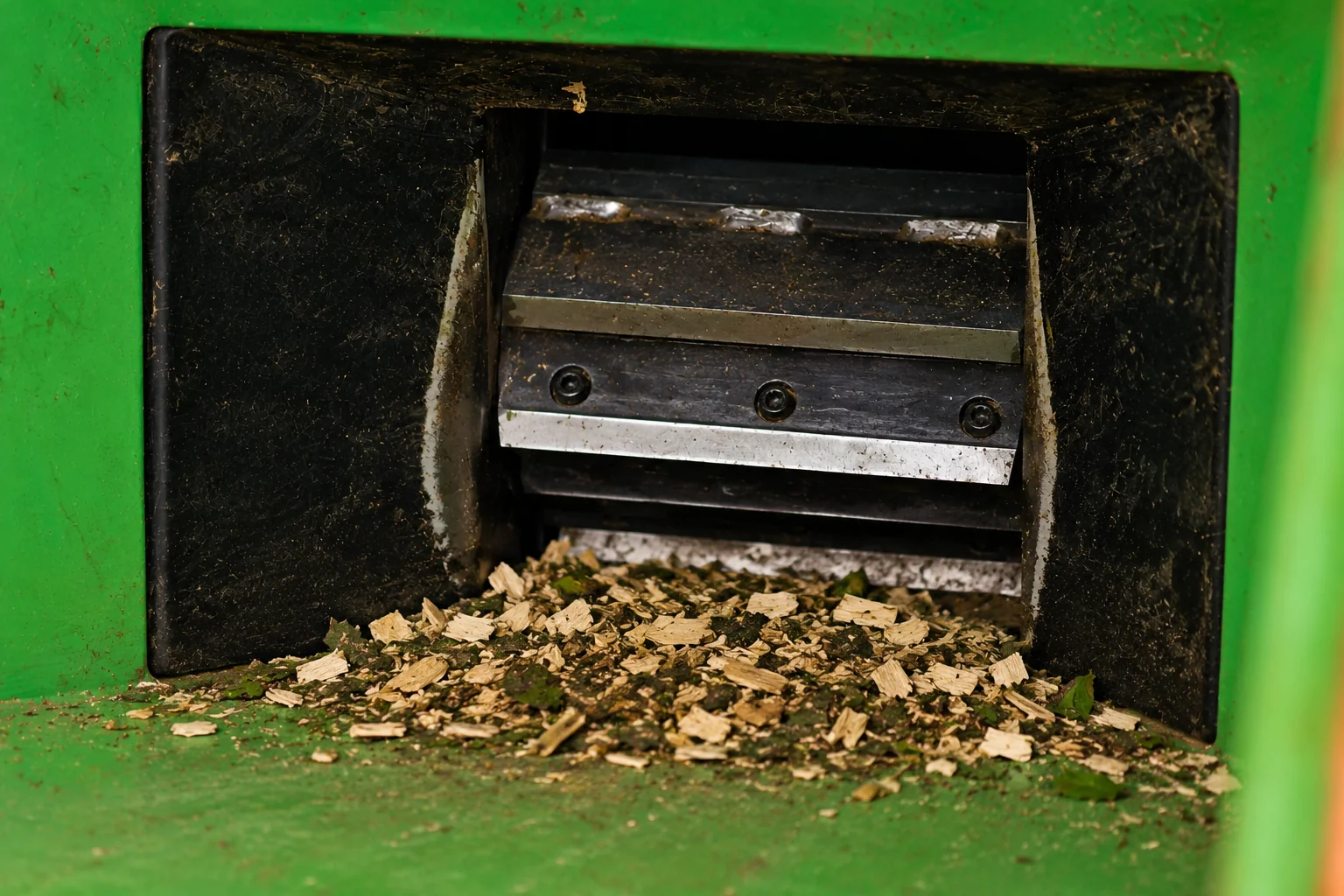 Wood chipper in operation — forestry land clearing